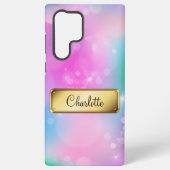 Rainbow Blue en Pink Bokeh Samsung Galaxy Hoesje (Achterkant)