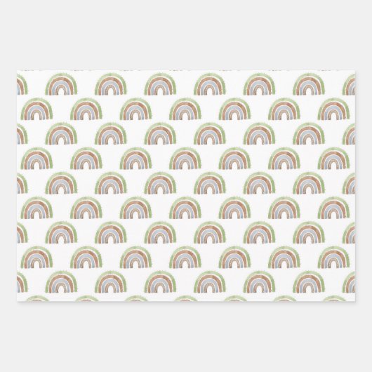 Rainbow Blue Green Brown Inpakpapier Vel (Voorkant 2)