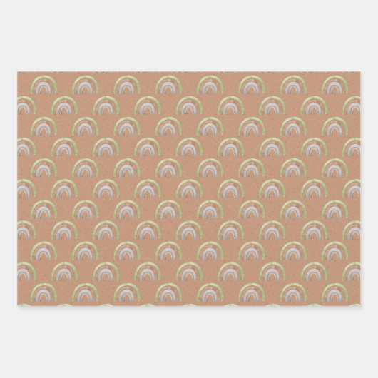 Rainbow Blue Green Brown Inpakpapier Vel (Voorkant)