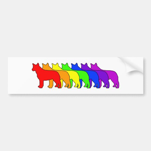 Rainbow Blue Heeler Bumpersticker (Voorkant)