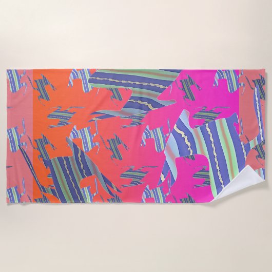 Rainbow Blue Kangaroo Beach Handdoek (Voorkant)