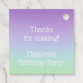 Rainbow Blue Paars Boy Birthday Party Bedankjes Labels (Achterkant)
