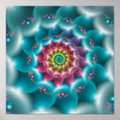 Rainbow Blue Spiral Poster (Voorkant)