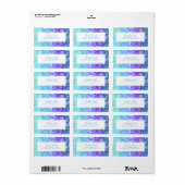 Rainbow Blue Stripes Bloemen Verjaardag Adres Etiket (Full Sheet)