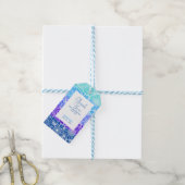 Rainbow Blue Stripes Floral Verjaardag Dank u Cadeaulabel (Met Touw)