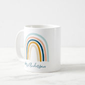 Rainbow blue yellow gepersonifieerd cadeau koffiemok (Voorkant links)