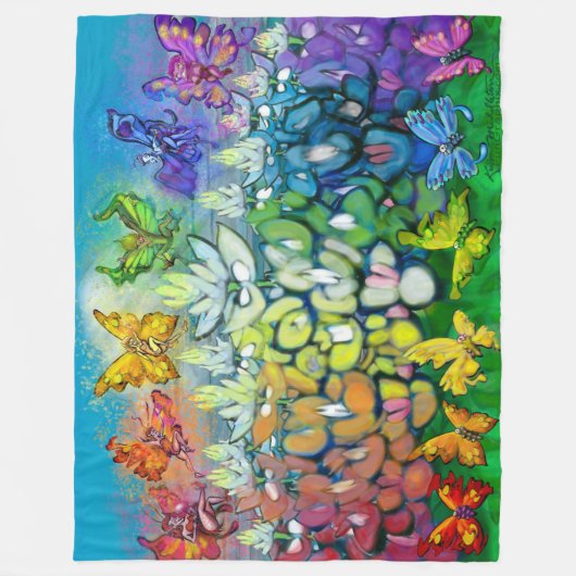 Rainbow Bluebonnets Map Fleece Blanket Deken (Voorkant)