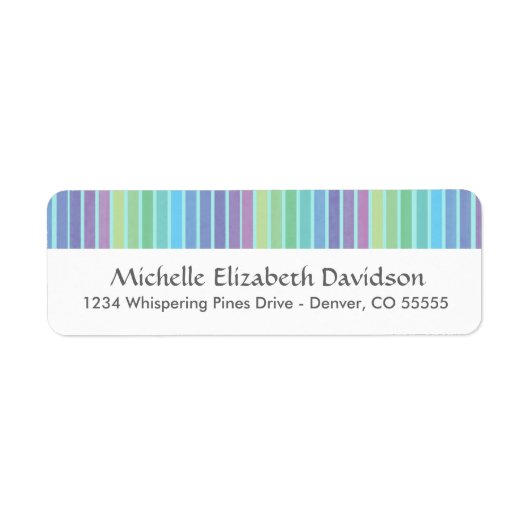 Rainbow Blues gepersonaliseerde retouradreslabels Etiket (Voorkant)