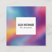 Rainbow Blur Minimalist Modern QRCode Social Media Vierkante Visitekaartje (Voorkant)