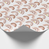 Rainbow Blush Pink Beige Boho Cadeaupapier (Hoek)