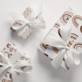 Rainbow Blush Pink Beige Boho Inpakpapier Vel