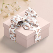 Rainbow Blush Pink Beige Pattered Satijnen Lint