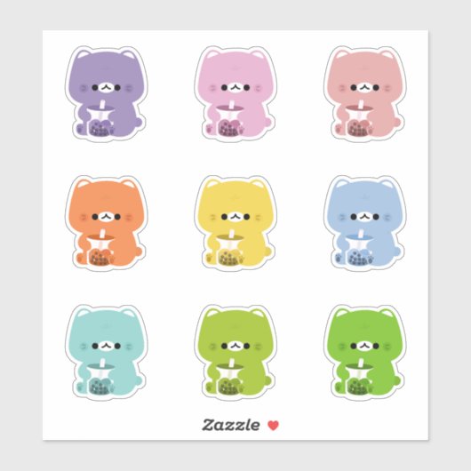 Rainbow Boba Cat Sticker (Vel)