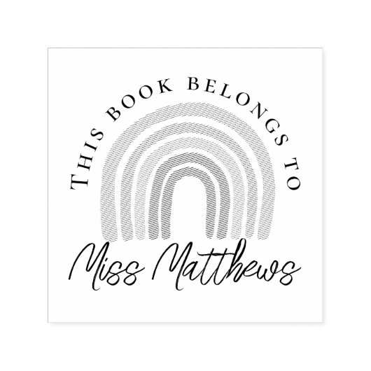 Rainbow-boekplaat voor leerlingenbibliotheek zelfinktende stempel (Design)