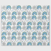 Rainbow Boho 1st Birthday Baby shower Boy Cadeaupapier (Vlak)