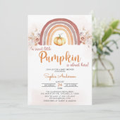 Rainbow Boho A Little Pumpkin Herfst Baby shower Kaart (Staand voorkant)