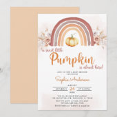 Rainbow Boho A Little Pumpkin Herfst Baby shower Kaart (Voorkant / Achterkant)