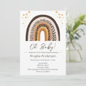 Rainbow Boho Animal Print Baby shower Kaart (Staand voorkant)