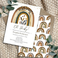 Rainbow Boho Animal Print Floral Baby shower