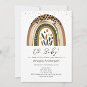 Rainbow Boho Animal Print Floral Baby shower Kaart (Voorkant)