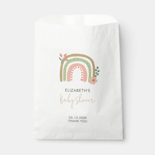 Rainbow Boho Baby shower Earth Schattige Bedankzakje (Voorkant)