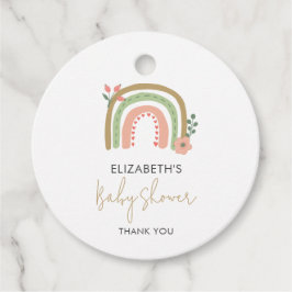 Rainbow Boho Baby shower Gedempte kleuren Earth Sc Bedankjes Labels
