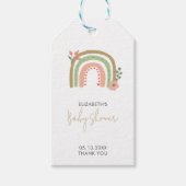 Rainbow Boho Baby shower Gedempte kleuren Earth Sc Cadeaulabel (Voorkant)