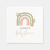 Rainbow Boho Baby shower Gedempte kleuren Earth Sc Servet (Voorkant)