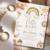 Rainbow Boho Baby Shower Gender Neutral Kaart