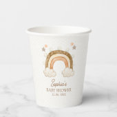 Rainbow Boho Baby Shower Gender Neutral Papieren Bekers (Achterkant)