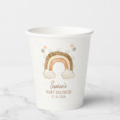 Rainbow Boho Baby Shower Gender Neutral Papieren Bekers (Voorkant)