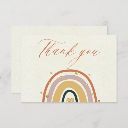 Rainbow Boho Baby shower Hartelijk dank Kaart (Voorkant / Achterkant)
