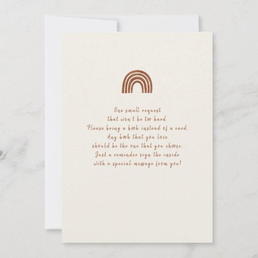 Rainbow Boho-Baby shower Kaart (Achterkant)