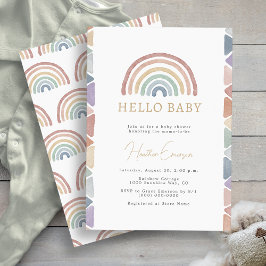 Rainbow Boho-Baby shower Kaart