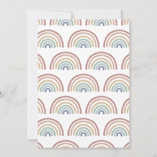 Rainbow Boho-Baby shower Kaart (Achterkant)