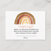 Rainbow Boho Baby shower Luier Raffle Informatiekaartje (Voorkant)