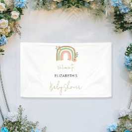 Rainbow Boho Baby shower Schattige welkomstscript Spandoek