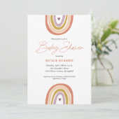 Rainbow Boho Blush Peach Baby shower Kaart (Staand voorkant)