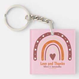 RAINBOW BOHO CHRISTELIJK CITAAT / LIEFDE EN DANK J SLEUTELHANGER