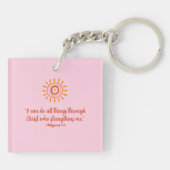 RAINBOW BOHO CHRISTELIJK CITAAT / LIEFDE EN DANK J SLEUTELHANGER (Achterkant)