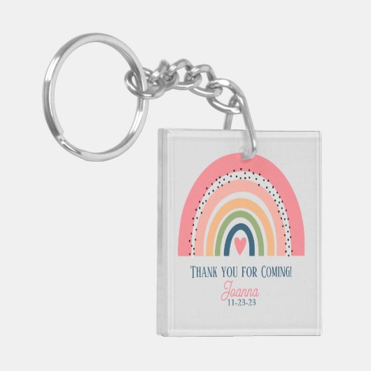 RAINBOW BOHO CHRISTELIJK QUOTE DANK U SLEUTELHANGER (Voorkant Links)