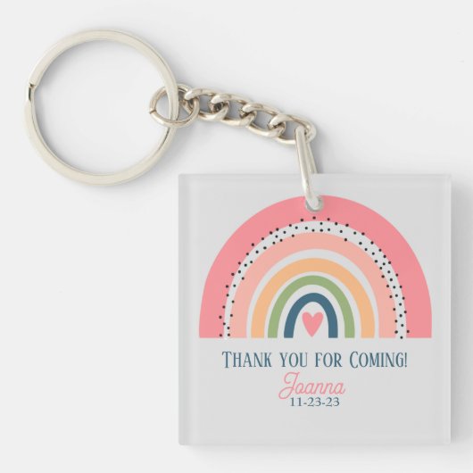 RAINBOW BOHO CHRISTELIJK QUOTE DANK U SLEUTELHANGER (Voorkant)