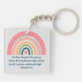 RAINBOW BOHO CHRISTELIJK QUOTE DANK U SLEUTELHANGER (Achterkant)
