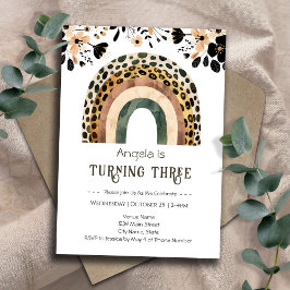 Rainbow Boho Floral 2e verjaardag Kaart