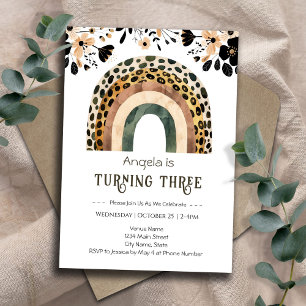 Rainbow Boho Floral 2e verjaardag Kaart