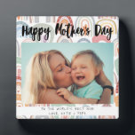 Rainbow Boho Fotokalligrafie Moederdag Gift Fotoplaat<br><div class="desc">Rainbow Boho Fotokalligrafie Moederdag Gift plaque perfect als cadeau aan je moeder,  moeder of mama deze moederdag.</div>