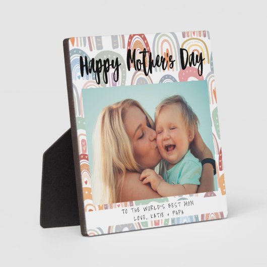 Rainbow Boho Fotokalligrafie Moederdag Gift Fotoplaat (Voorkant)