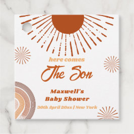 Rainbow Boho hier komt het Son Baby shower Bedankjes Labels