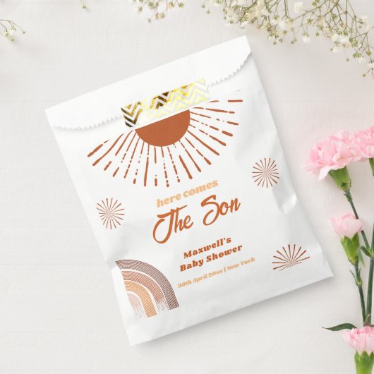 Rainbow Boho hier komt het Son Baby shower Bedankzakje (Gezegeld)