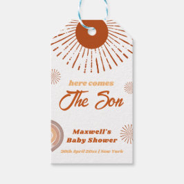 Rainbow Boho hier komt het Son Baby shower Cadeaulabel